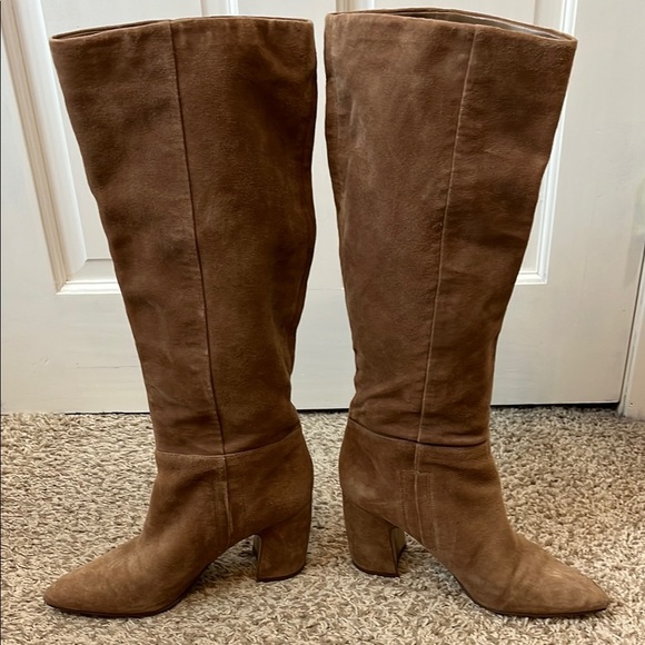 Sam Edleman Brown Suede Leather Upper Knee-High Pointed Toe Boots - Size 8.5 - Picture 5 of 16